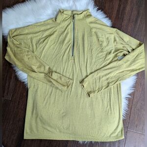 LULULEMON Metal Vent Tech Half Zip 2.0 Olive Yellow Green L Large